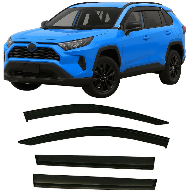 Optimal Co 2019-2025 Tape-On Rain Guards Side Window Deflector Visors for Toyota Rav4 LE XLE SE XSE Hybrid Premium Limited 2020 2021 2022 2023 2024 - Image 1